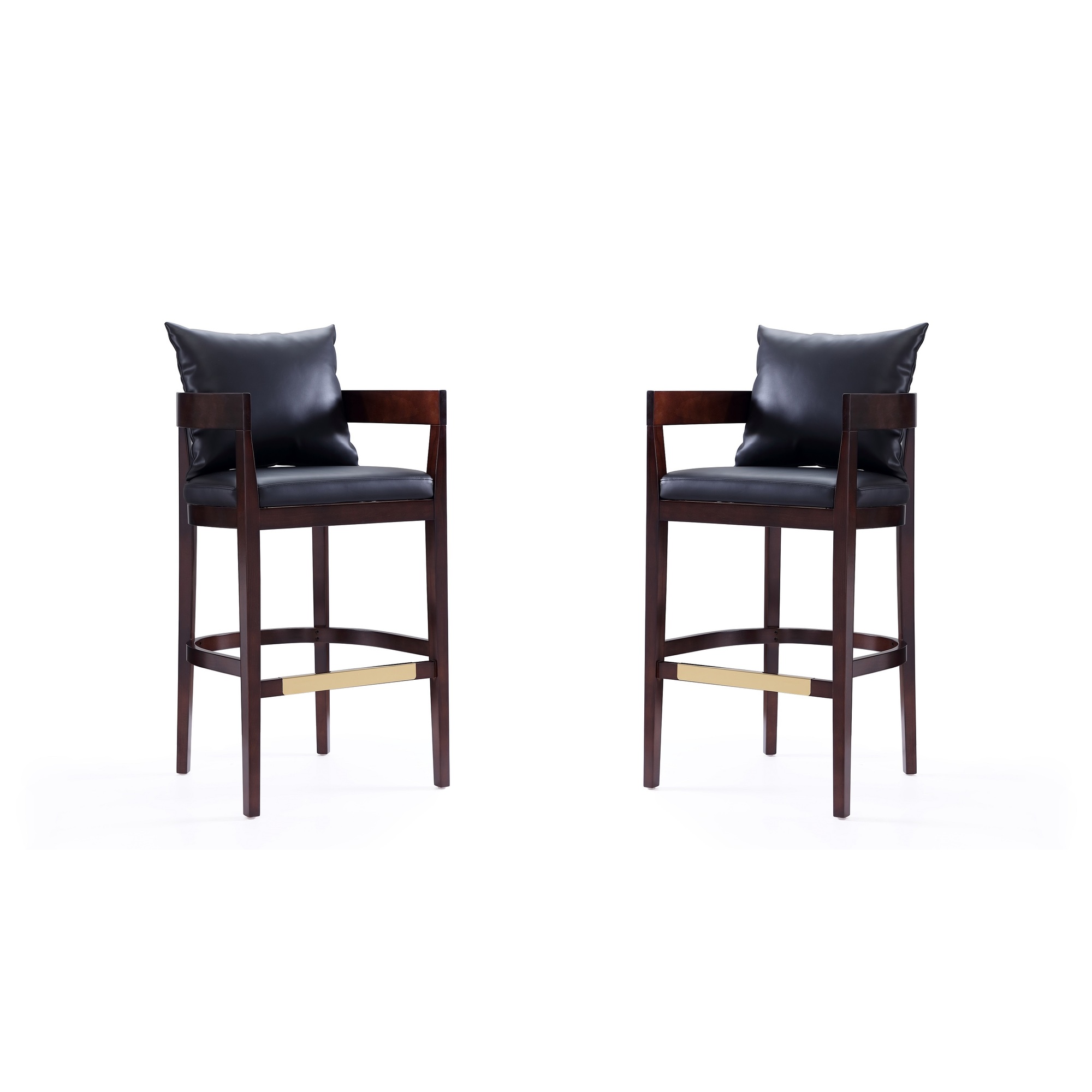 Manhattan Comfort, Ritz 38in. Black Beech Wood Stool Set of 2 Primary Color Black, Included (qty.) 2 Model# 2-BS013